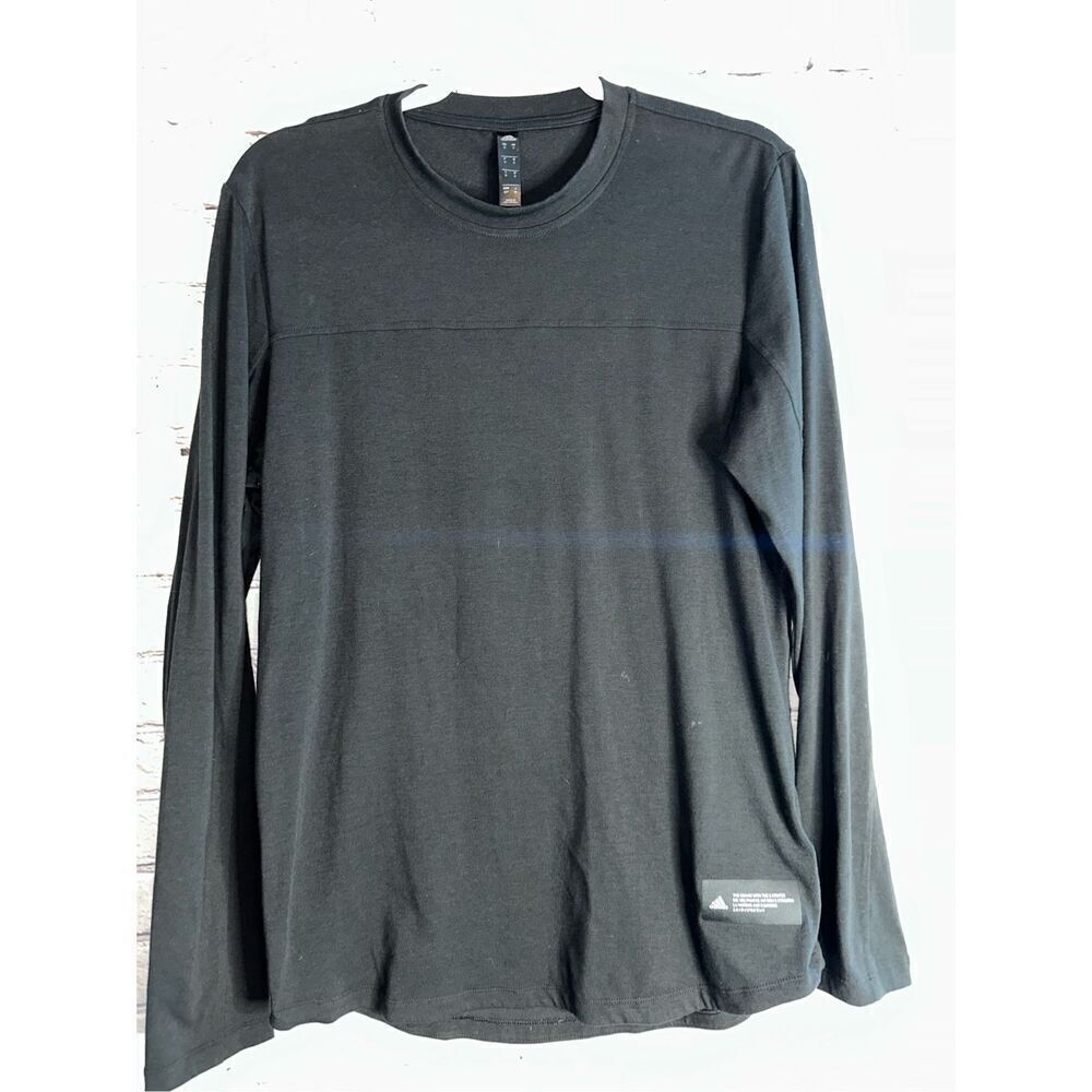 Adidas Men’s Small Black Aeroready Long Sleeve Shirt Tee Cotton Blend Activewear
